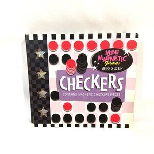 Barrons Mini Magnetic Games Checkers Ages 8+ Strategic Game